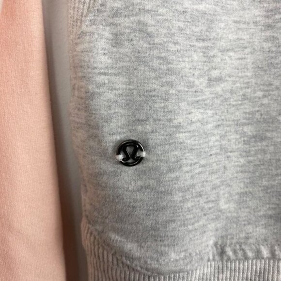 Lululemon On The Daily Heather Gray Blush Pink Full Zip Hoodie Sweater US 6 - Picture 11 of 14
